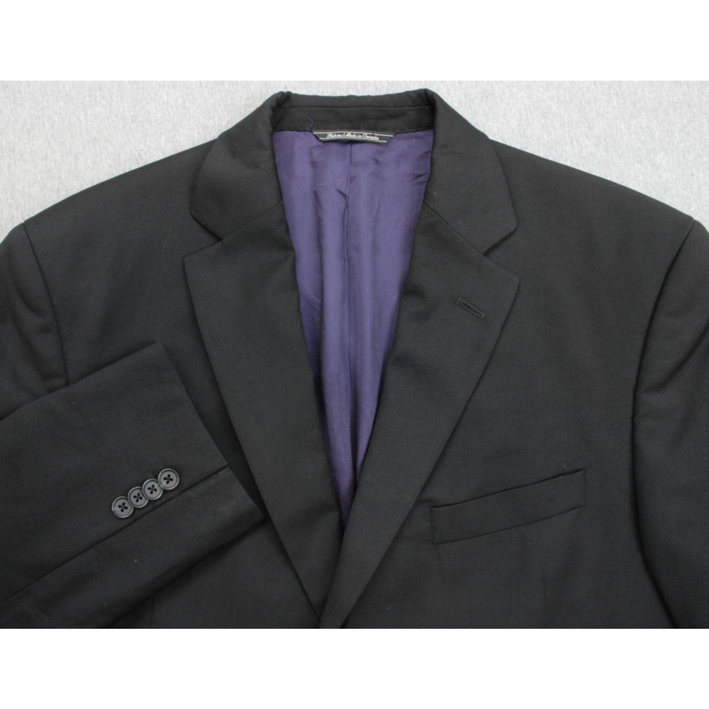 Jack Victor Blazer Mens 42R Black Loro Pina Super 130s 100%‎ wool
